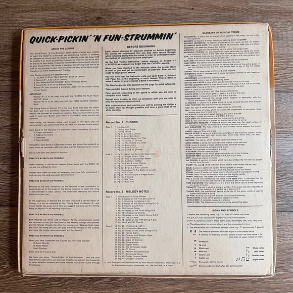 Vintage 1970 Quick-Pickin' 'N Fun-Strummin' LP Vinyl & Books Guitar Course - Picture 4 of 6